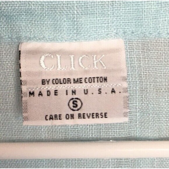 Color Me Cotton CMC Duster Women's Size Small Light Blue Linen 3/4 Sleeve - Picture 8 of 8